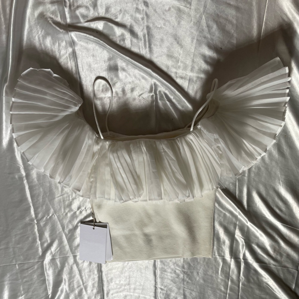Miss sixty white ruffle top (brand new)